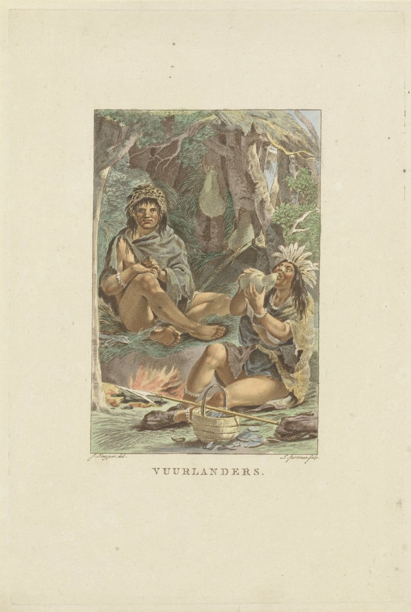 Bewoners van Vuurland door Ludwig Gottlieb Portman
