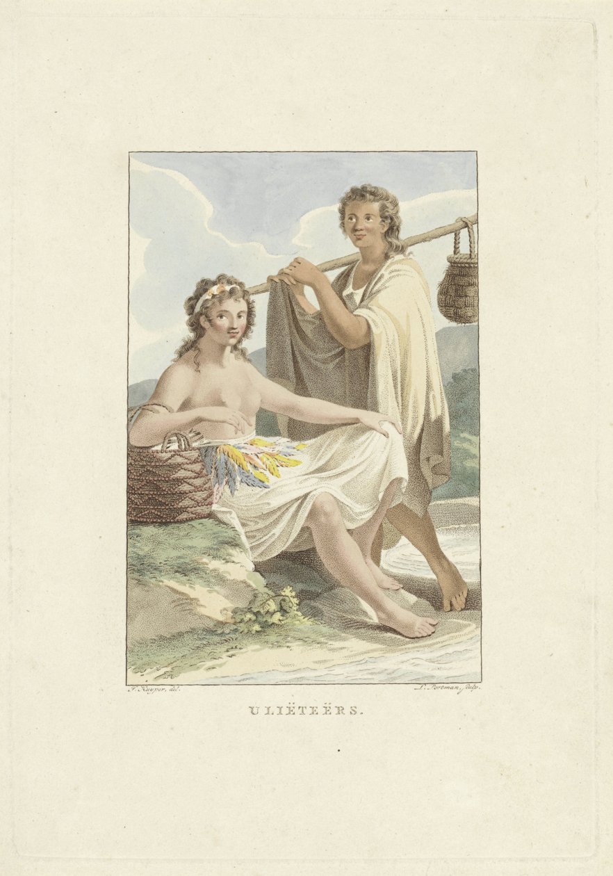 Bewoners van het eiland Ulietea (Raiatea) door Ludwig Gottlieb Portman