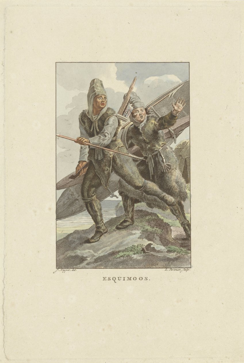 Vluchtende Inuit door Ludwig Gottlieb Portman