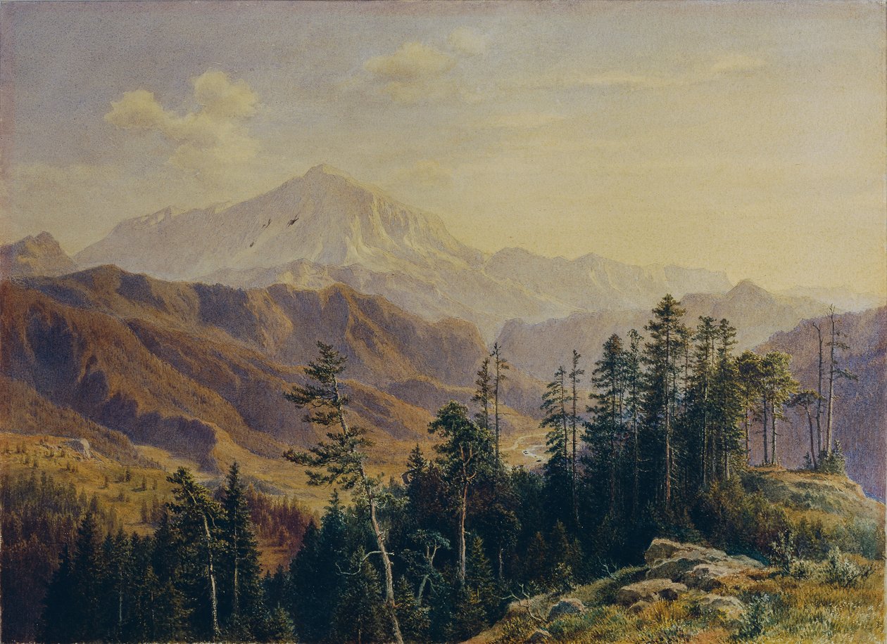 De Schneeberg in Neder-Oostenrijk gezien vanuit Gutenstein door Ludwig Halauska