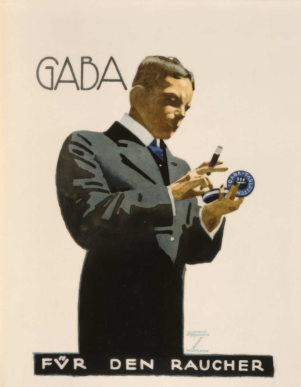 Gaba / Voor de roker door Ludwig Hohlwein