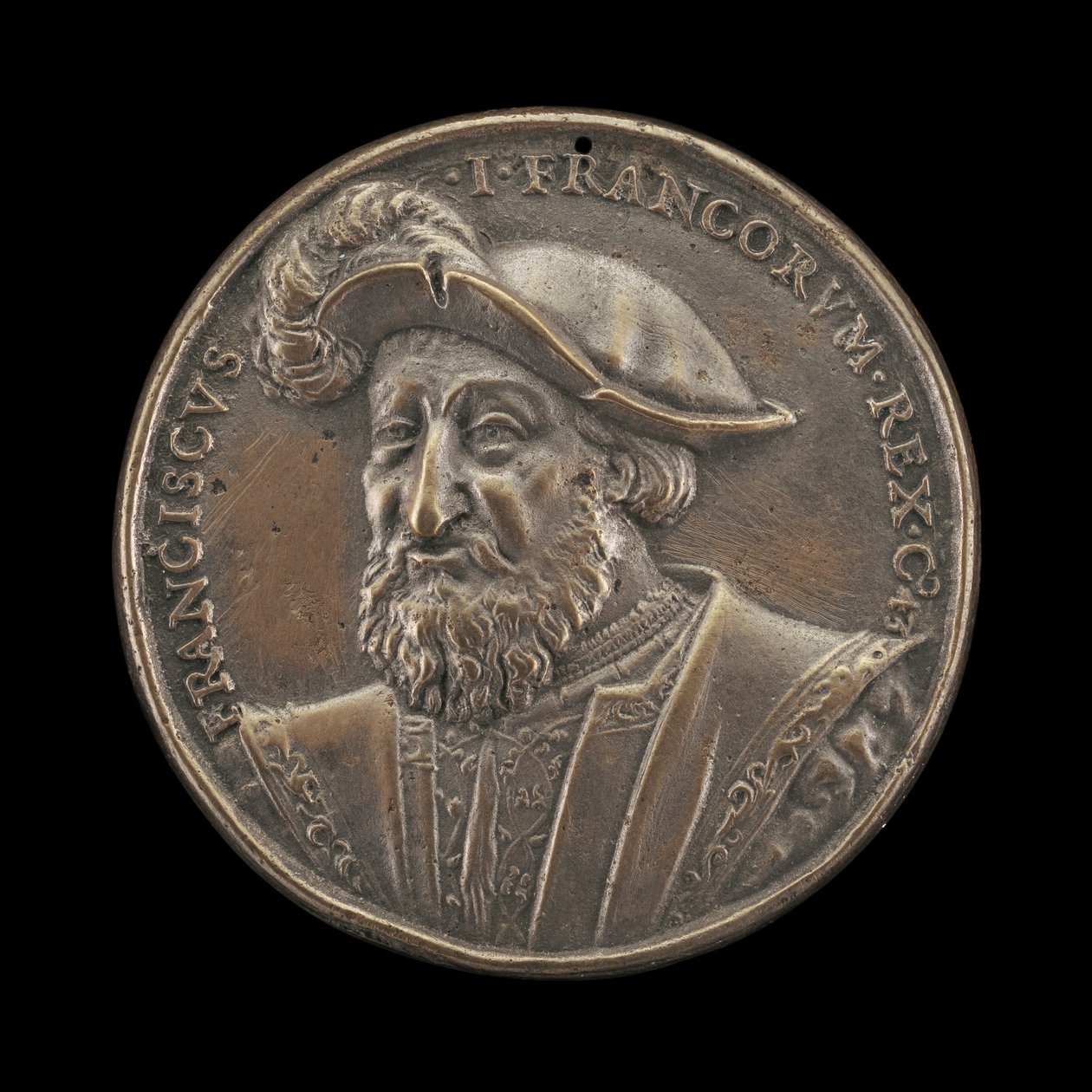 François I, 1494-1547, Koning van Frankrijk 1515 [voorzijde], 1537 door Ludwig Neufahrer