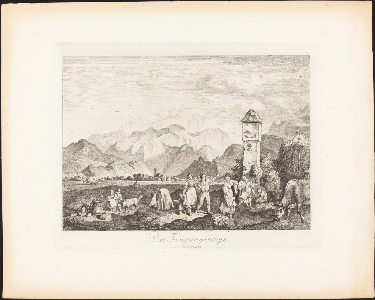 Das Tännnengebirge bij Salzburg door Ludwig Richter