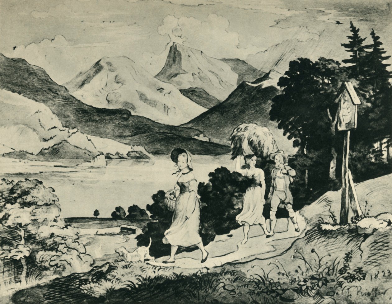 Meer Fuschl, Salzburg, Oostenrijk, 1823, 1943 door Ludwig Richter