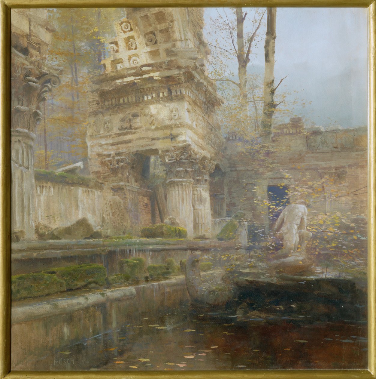 Romeinse ruïne in het park van paleis Schönbrunn, Wenen door Ludwig Roesch