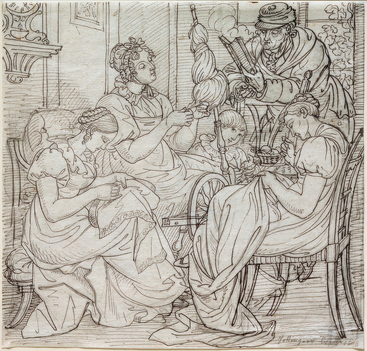 Familie Hottinger door Ludwig Vogel