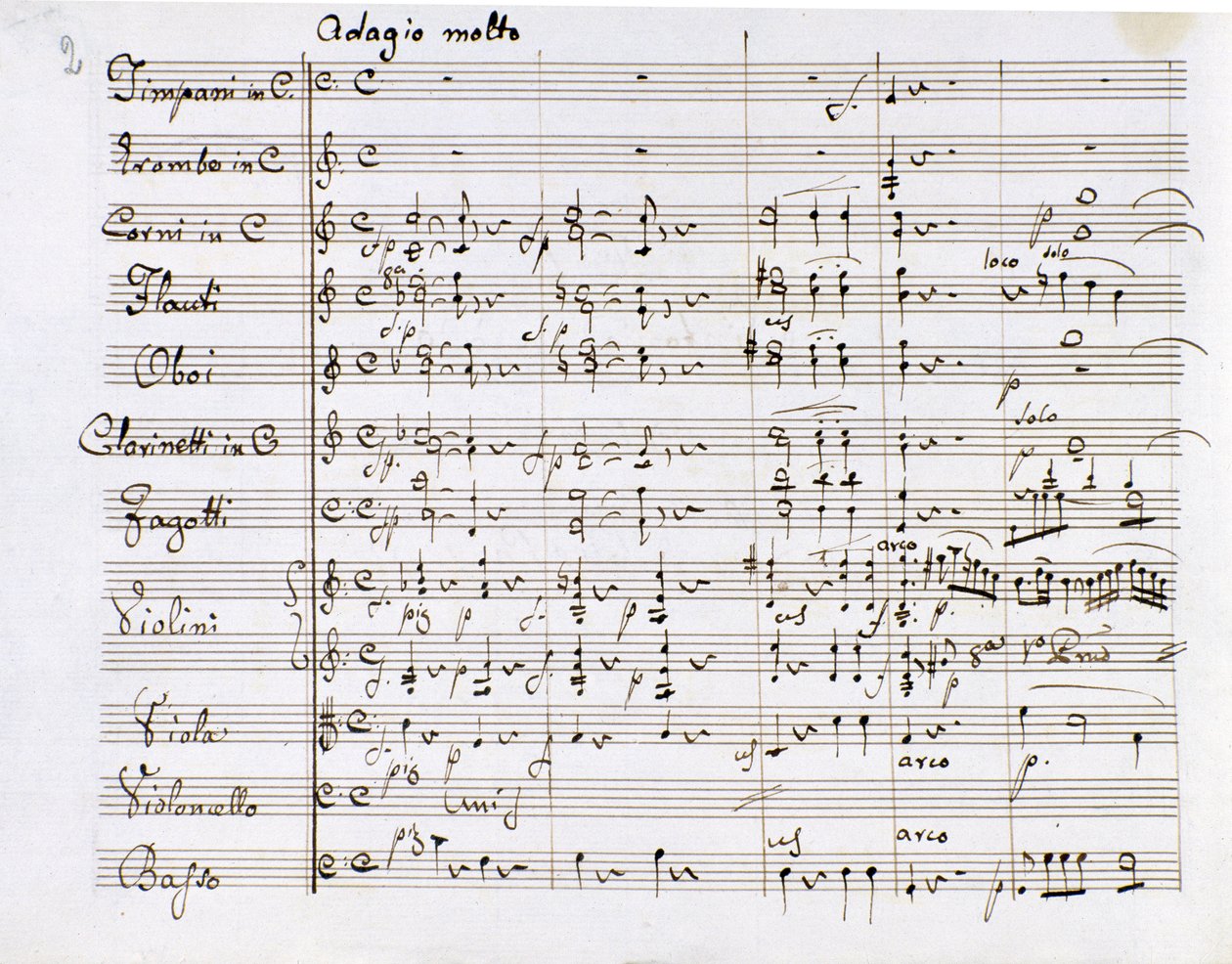 Bladmuziek van de Symfonie nr. 1 in C majeur door de Duitse componist Ludwig van Beethoven door Ludwig van Beethoven