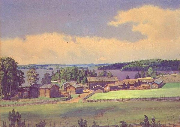 Noordelijk landschap door Luigi Premazzi