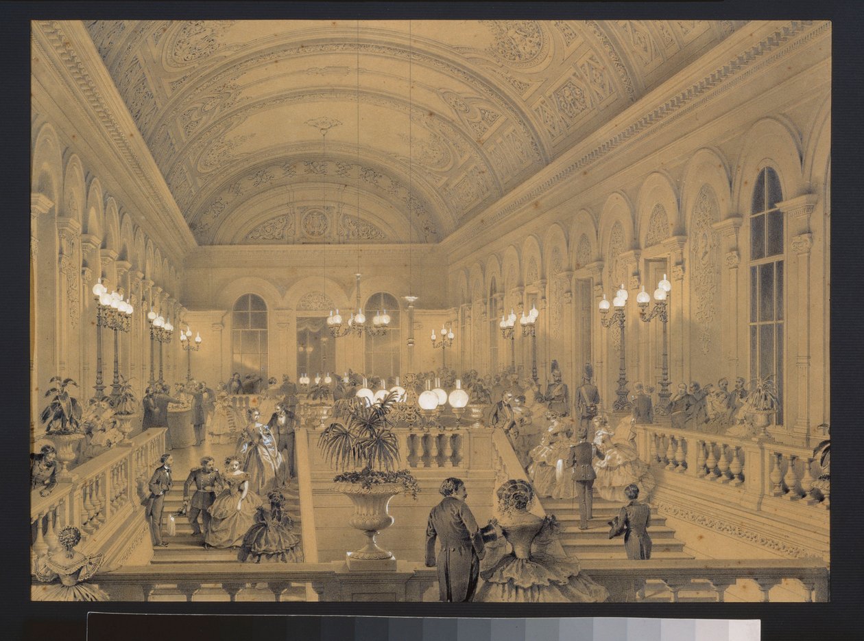 De trap van het keizerlijk Bolshoi Kammeny Theater in Sint-Petersburg door Luigi Premazzi