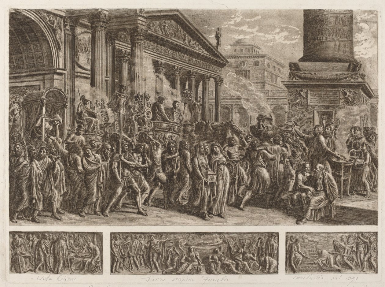 De as van Trajanus gedragen in een triomftocht door Luigi Ademollo