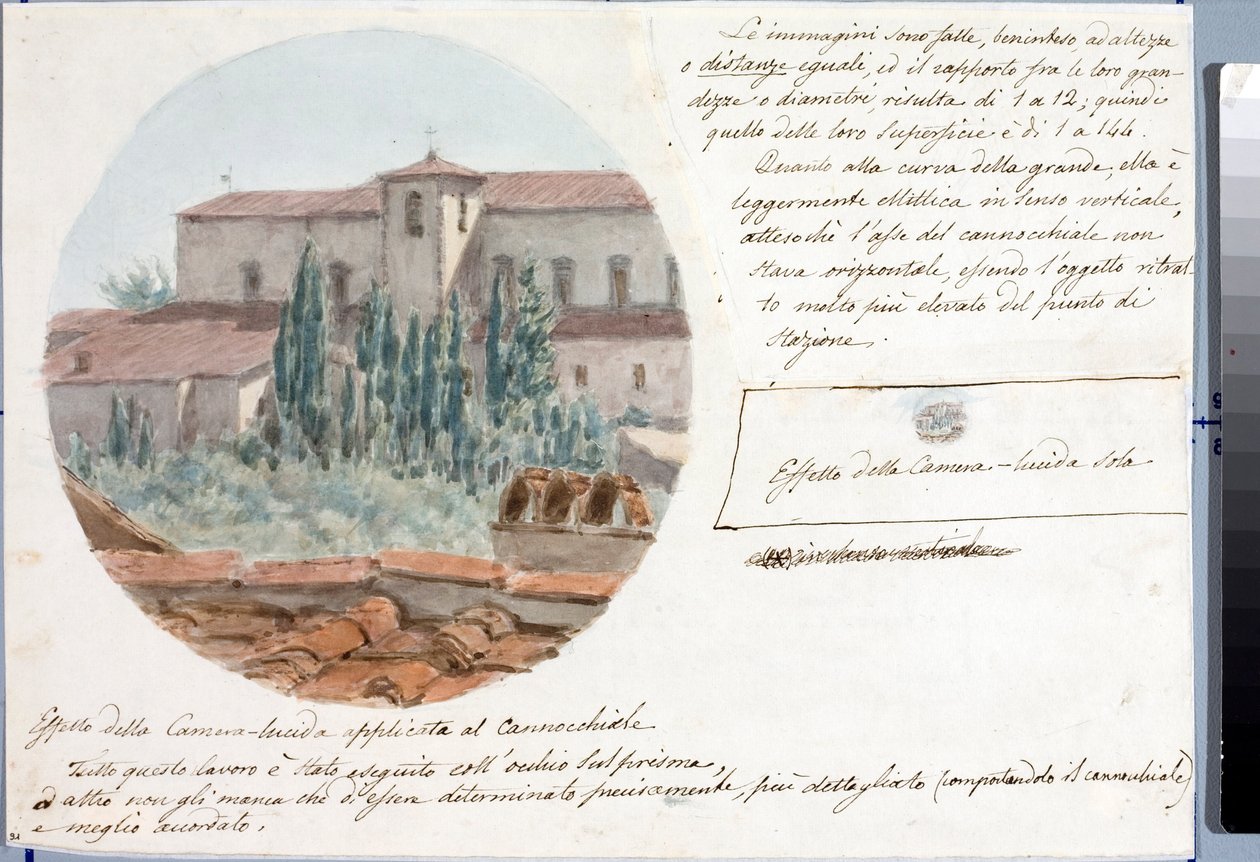 Telescoopzicht op de San Salvatore al monte kerk nabij Florence door Luigi Garibbo