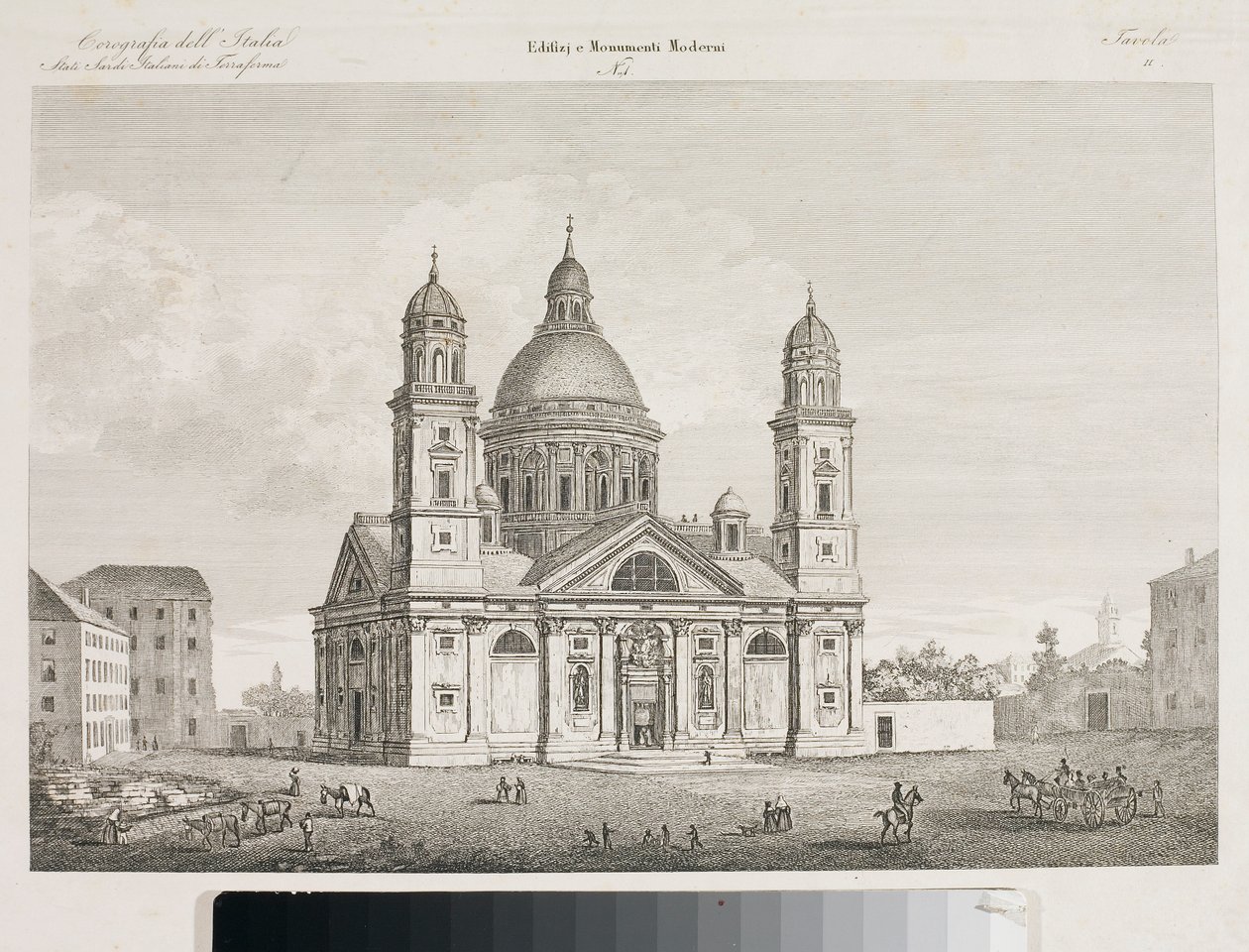 Gezicht op de Basiliek Santa Maria Assunta di Carignano in Genua door Luigi Garibbo