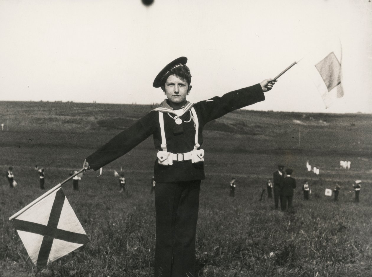 Balilla met signalen van de marine door Luigi Leoni