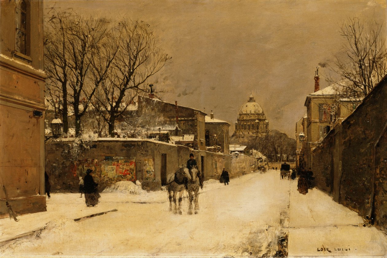 Een straat bij Les Invalides, Parijs door Luigi Loir