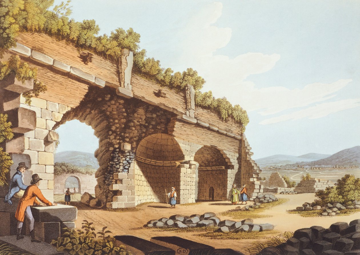Europese reizigers voor de Tempel van Diana in Efeze door Luigi Mayer