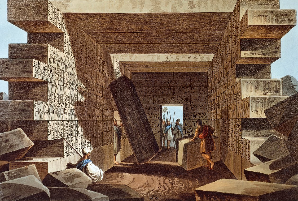Interieur van de Tempel van Jupiter Ammon in Libië door Luigi Mayer