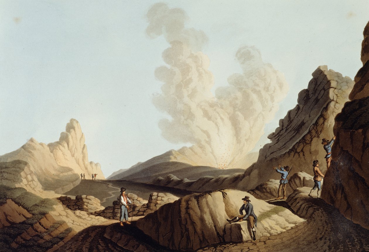 Stromboli-eiland, krater door Luigi Mayer