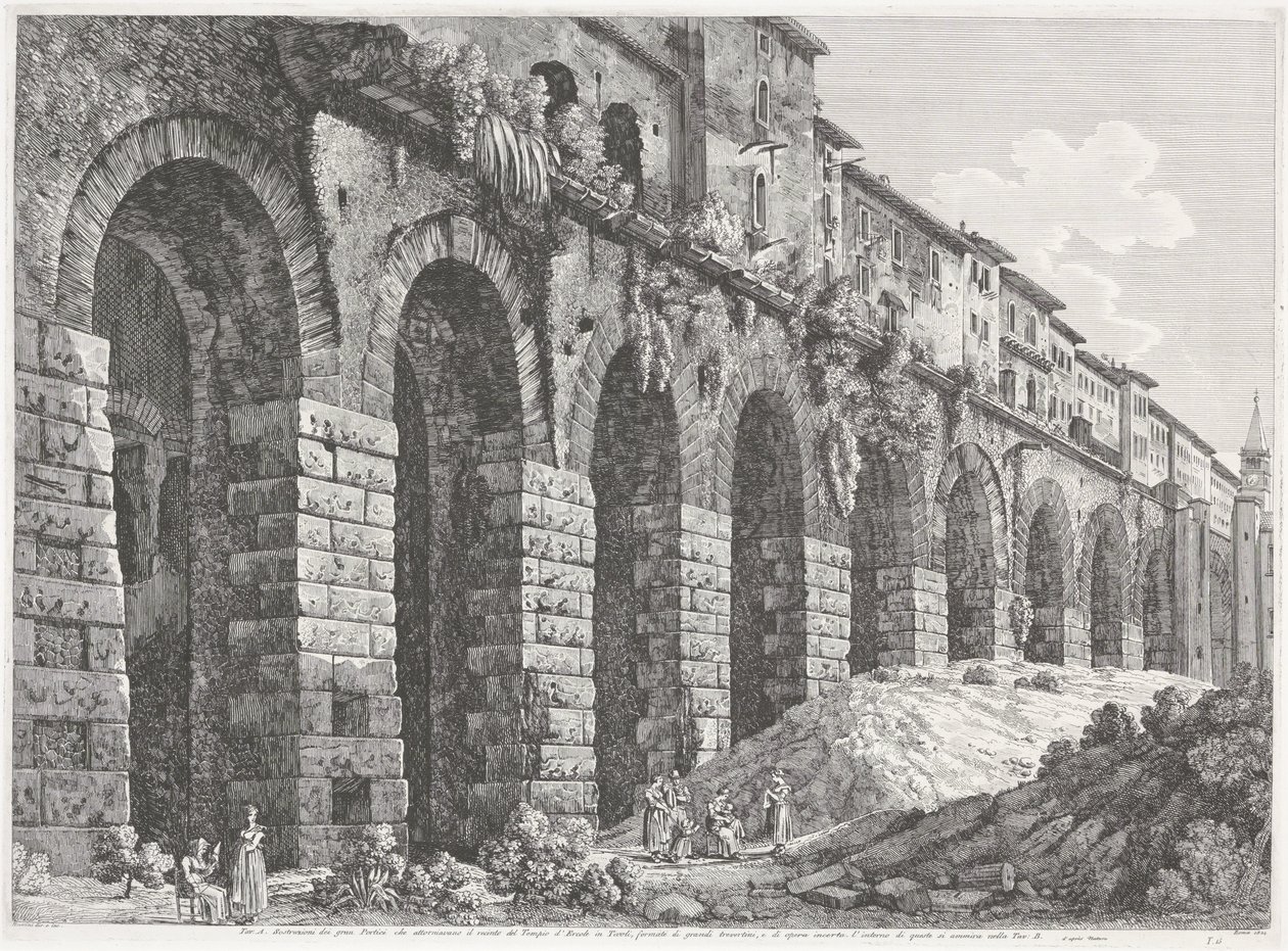 De Tempel van Hercules Victor te Tivoli door Luigi Rossini