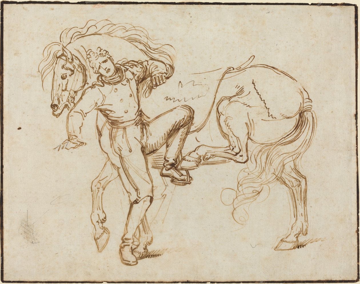 Ruiter die een Paard Beklimt door Luigi Sabatelli I