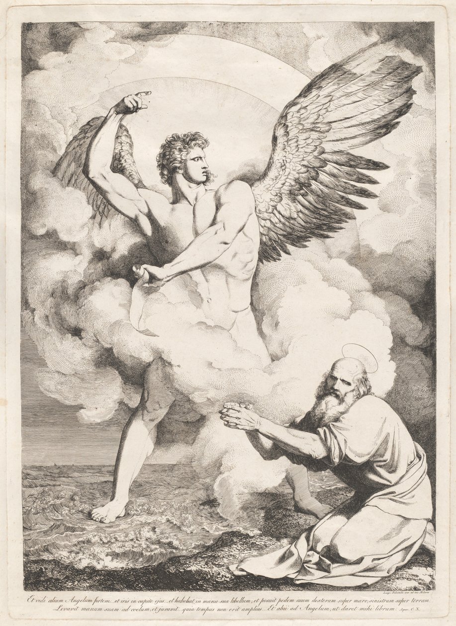 En ik zag een andere sterke engel... (De Engel van de Apocalyps Verschijnt aan Sint Jan) door Luigi Sabatelli I