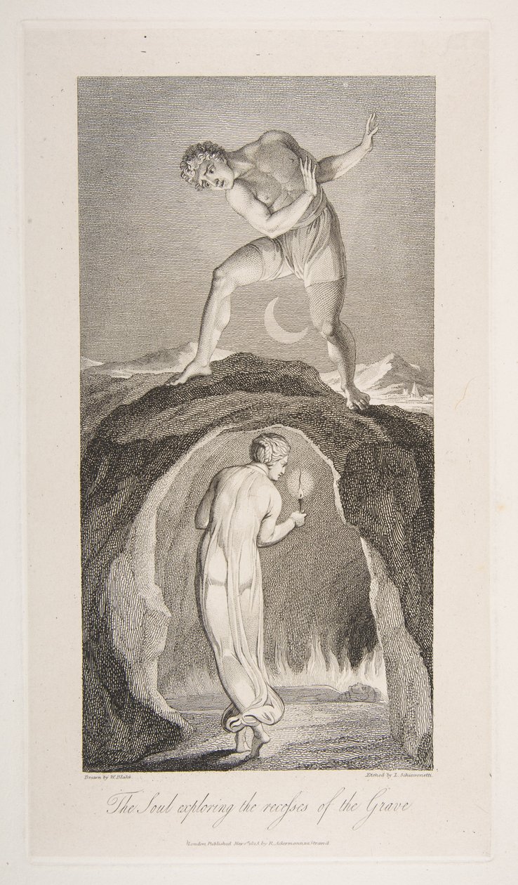 De Ziel die de Diepten van het Graf Verkent, uit Het Graf, een Gedicht door Robert Bl..., 1 maart 1813 door Luigi Schiavonetti