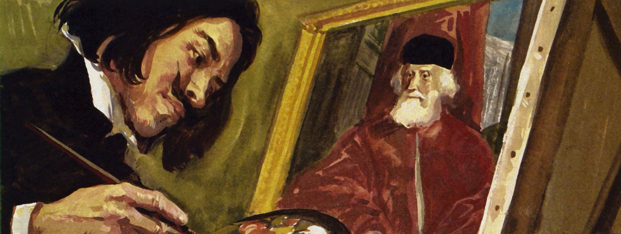 De Franse kunstenaar Gericault was schatplichtig aan het ambacht van Tintoretto (kleurenlitho) door Luis Arcas Brauner