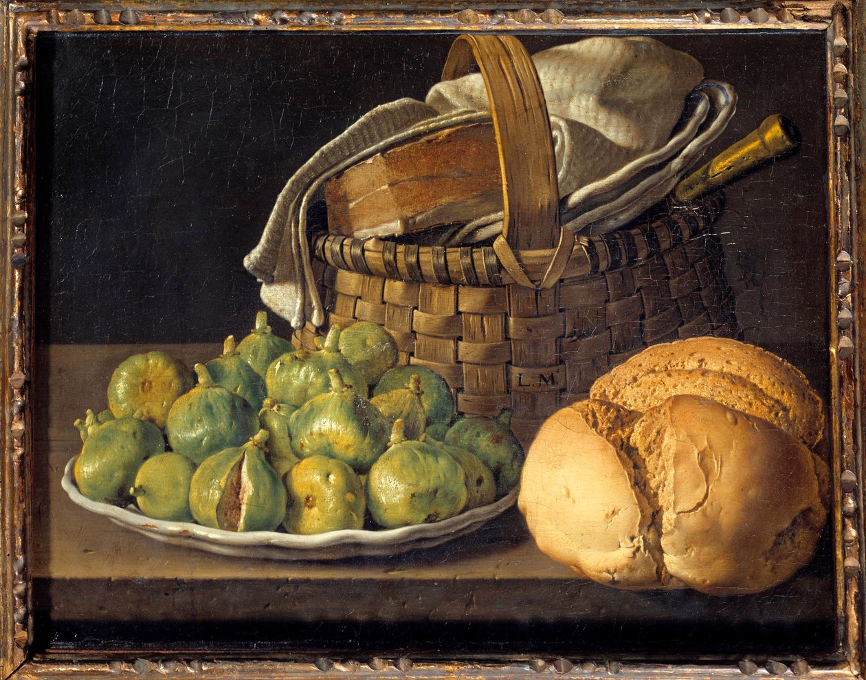 Stilleven met vijgen Schilderij door Luis Meléndez (1716-1780) 18e eeuw door Luis Egidio Menendez or Melendez