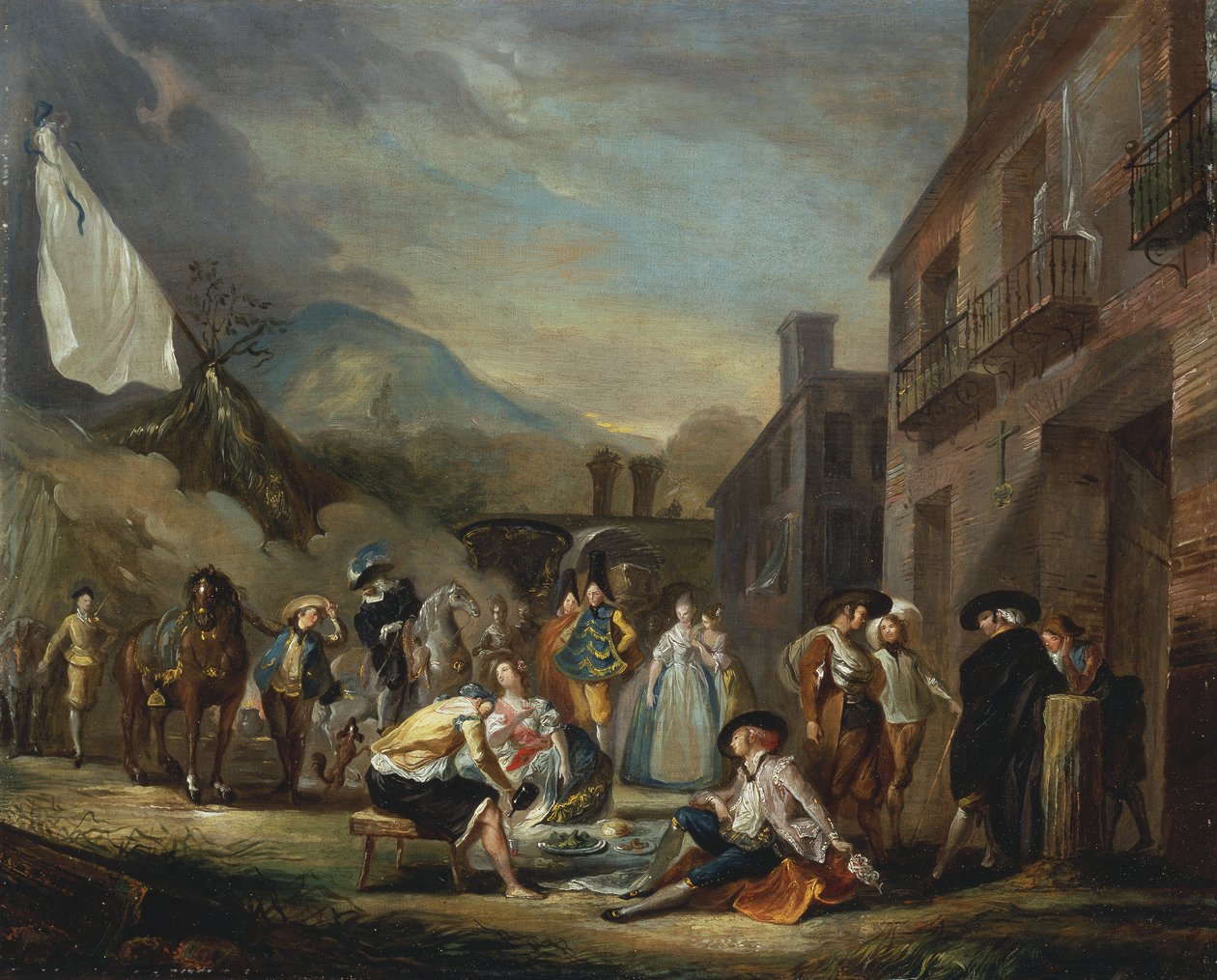 Een Picknick bij een Landelijk Herberg door Luis Paret y Alcazar