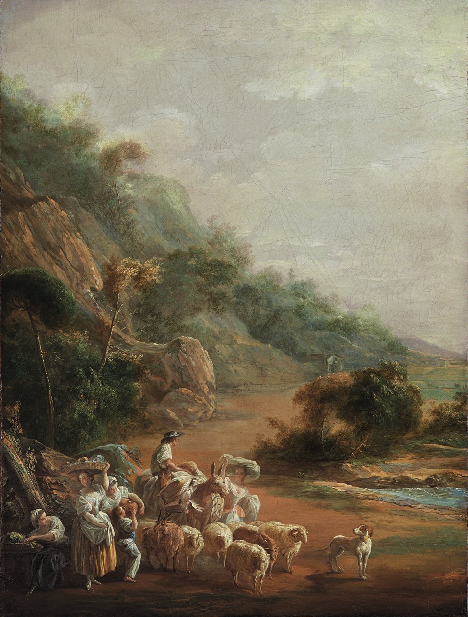 Scène met dorpelingen (fragment) door Luis Paret y Alcazar