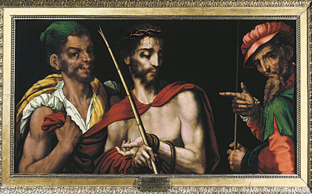 Christus voor Pontius Pilatus, schilderij door Luis de Morales (1515-1586) 16e eeuw door Luis de Morales