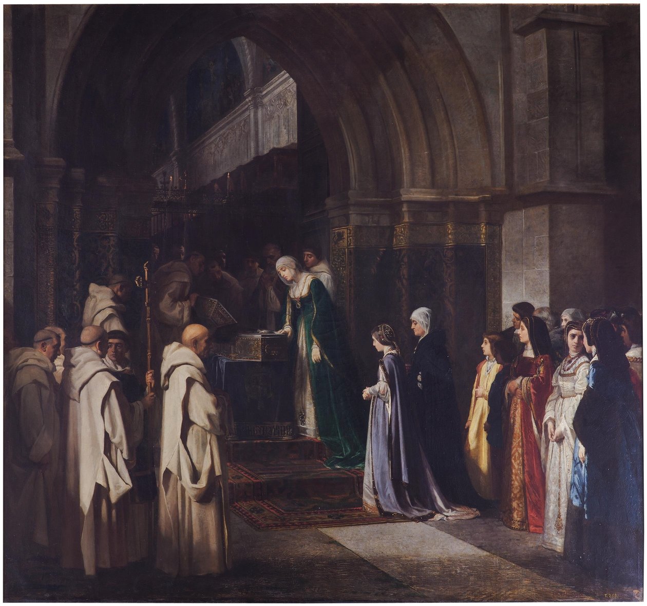 Katholieke koningin Isabella in het kartuizerklooster van Miraflores door Luis Alvarez Catalá
