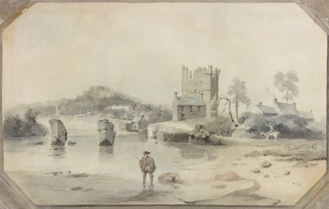 Bywell Kasteel en Ruïnes van een Brug door Luke Clennell