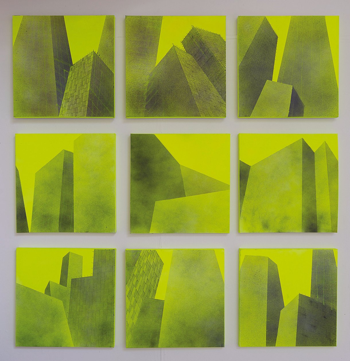 Opgebouwde serie I - IX, 2014 (acryl op doek) door Luke M Walker