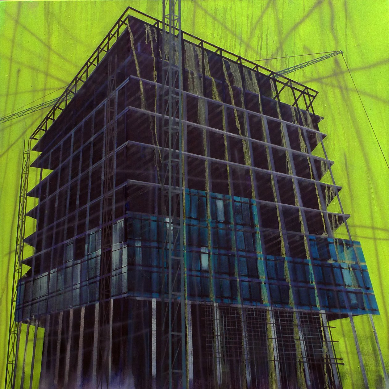 Werk in uitvoering 11, 2015 (olieverf op doek) door Luke M Walker