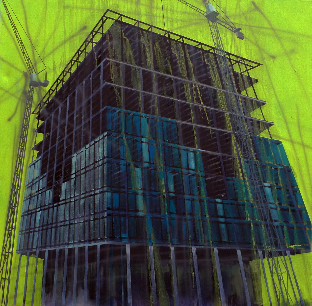 Werk in uitvoering 12, 2015 (olieverf op doek) door Luke M Walker
