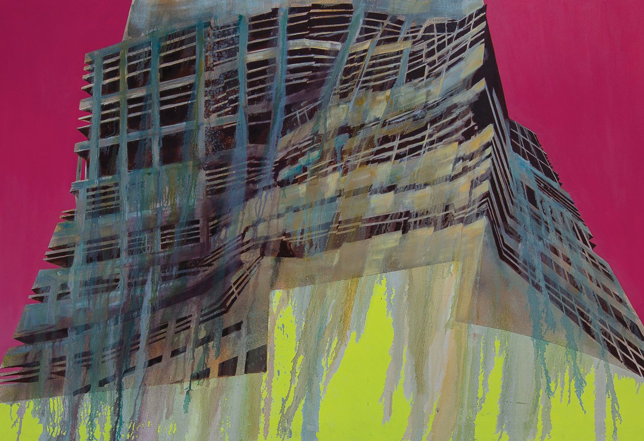 Werk in uitvoering III, 2014 (olieverf en acryl op doek) door Luke M Walker