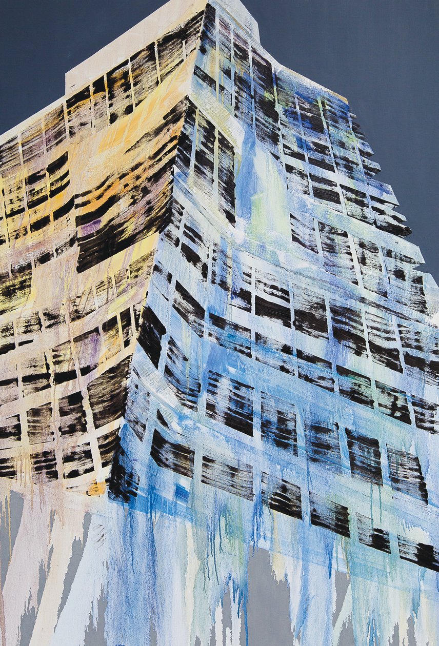 Werk in uitvoering V, 2014 (olieverf op doek) door Luke M Walker