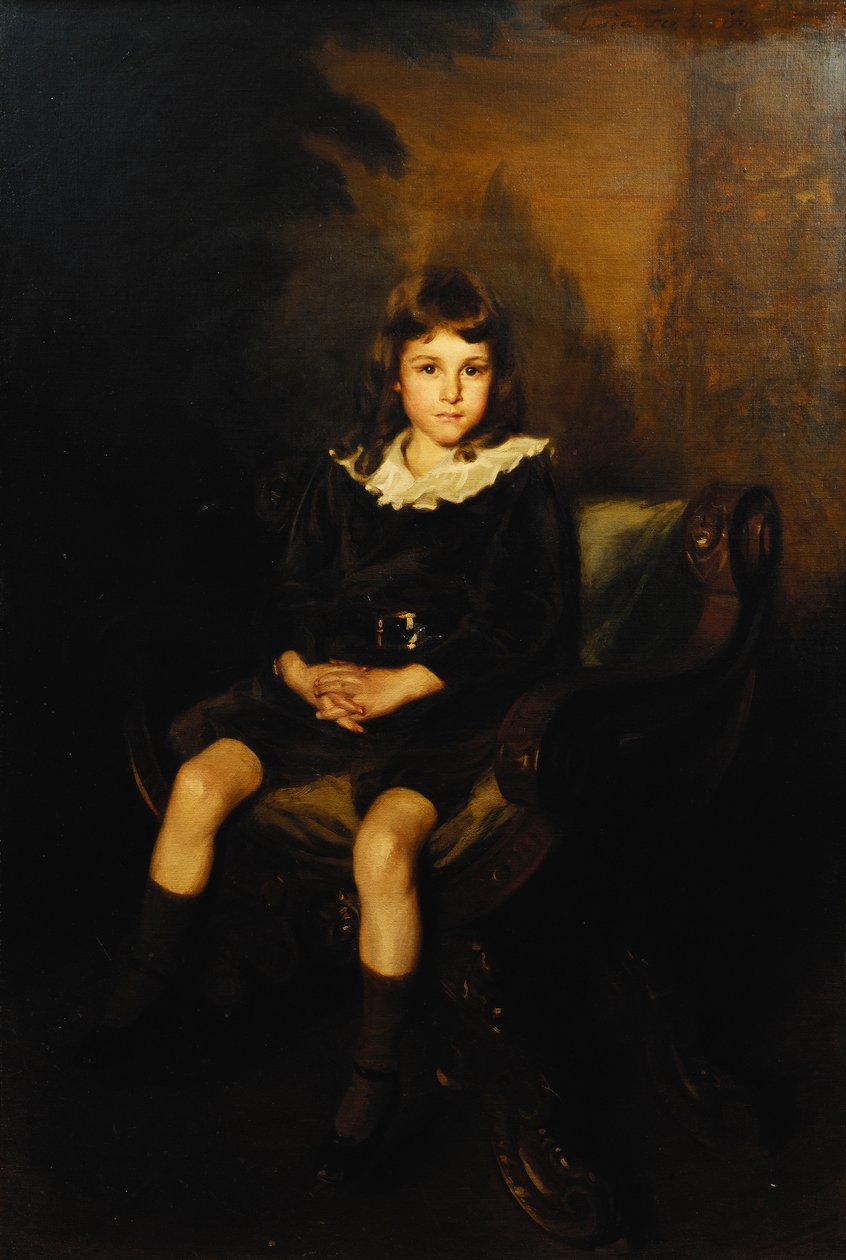 Portret van een Jongen zittend in een Stoel door Lydia Field Emmett