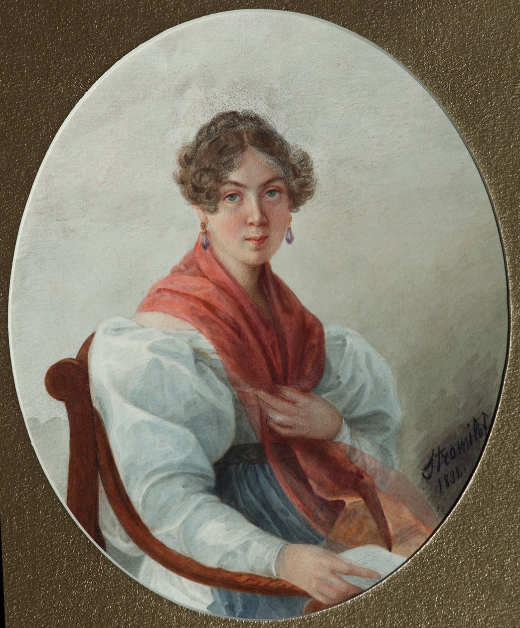 Portret van N.A. Vasilyeva, 1835 door Lyubov Stepanovna Borozdna Stromilova
