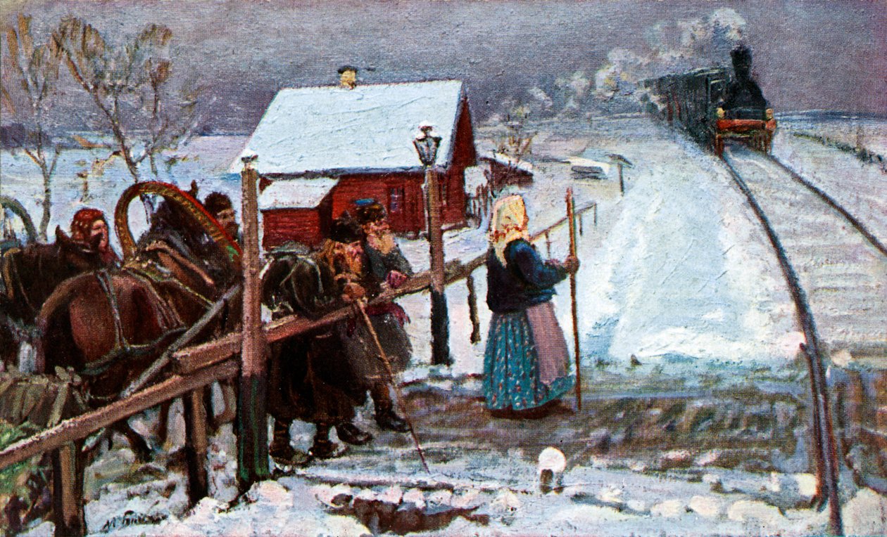 Stoomtrein in Rusland door M. Bosquine