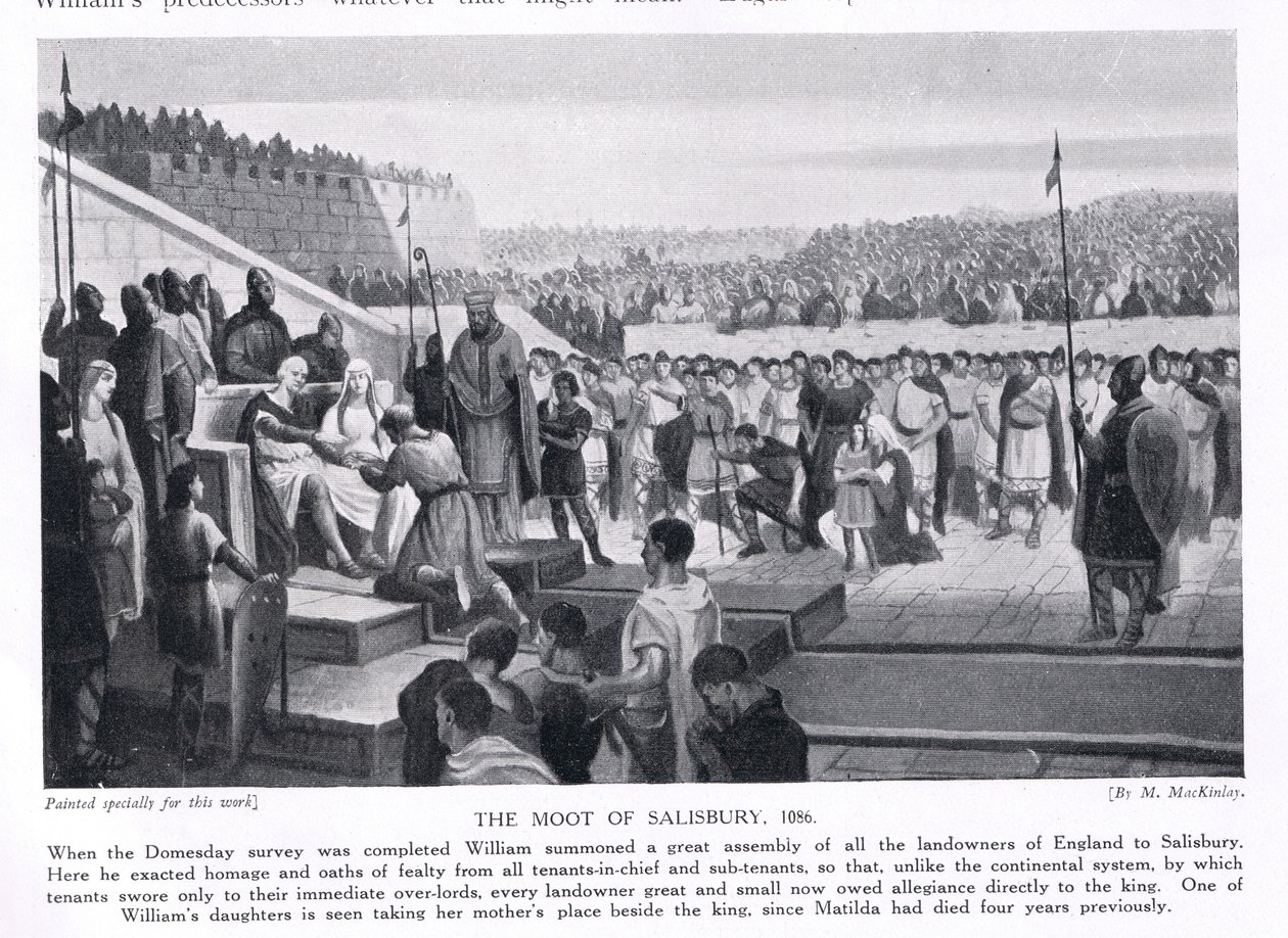 De Moot in Salisbury AD1086, jaren 1920 door M. Mackinlay