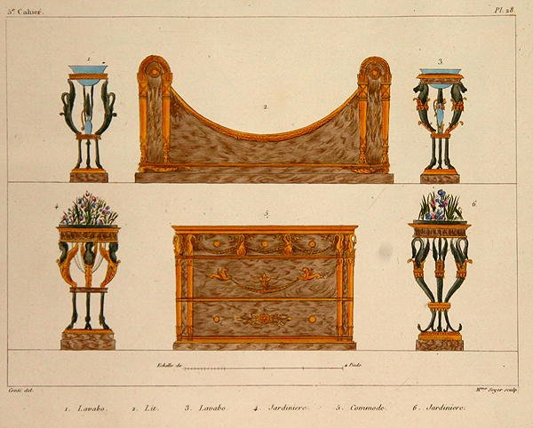 Meubelontwerpen, gegraveerd door Mme Soyer, plaat 28 uit 