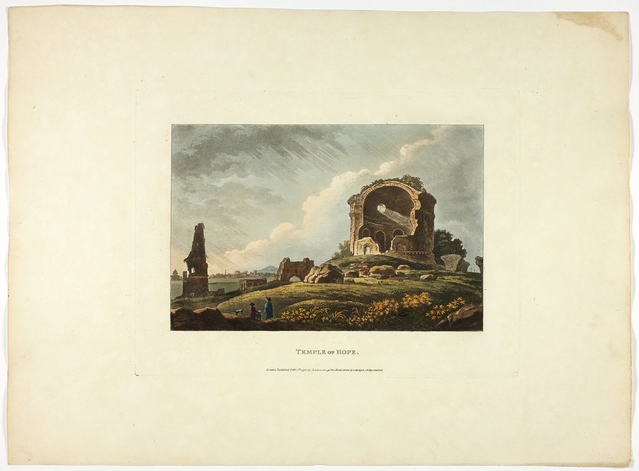 Tempel van de Hoop, plaat vierentwintig van de Ruïnes van Rome door M. Dubourg