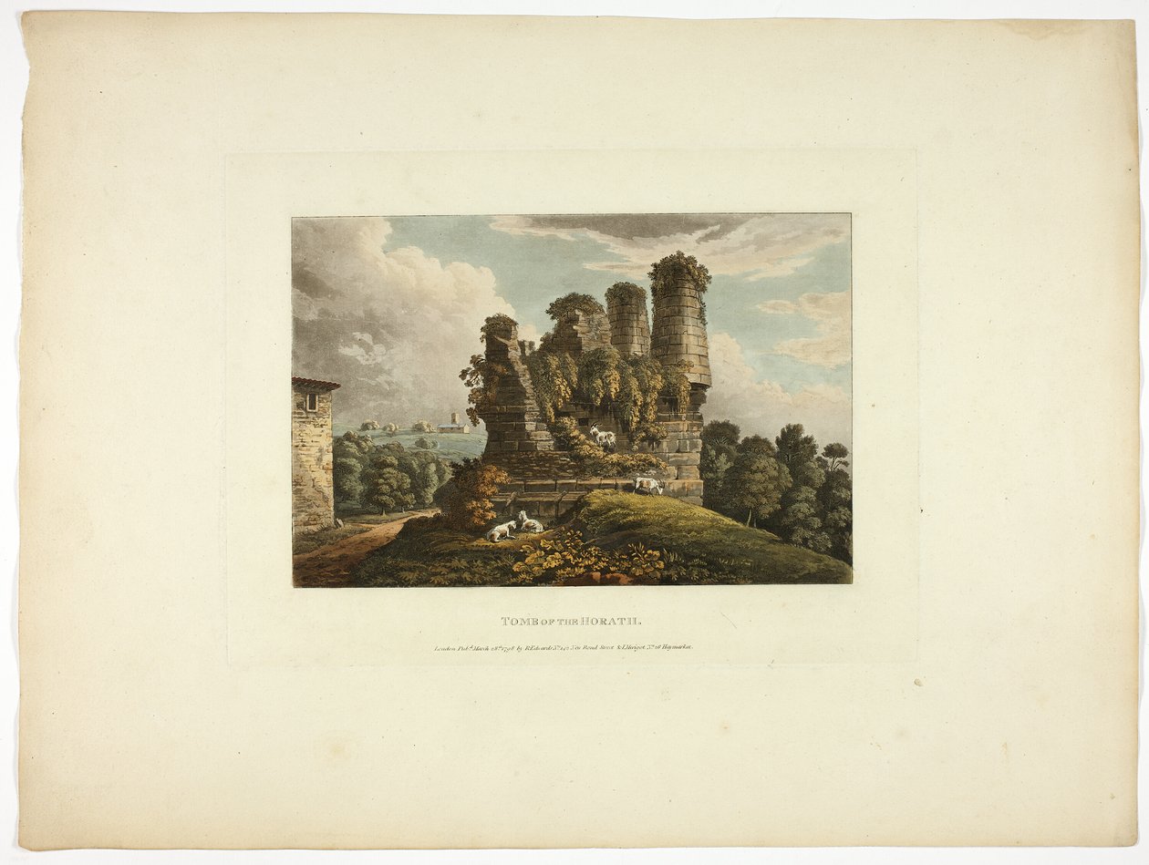Graf van Horath, plaat zes van de Ruïnes van Rome door M. Dubourg