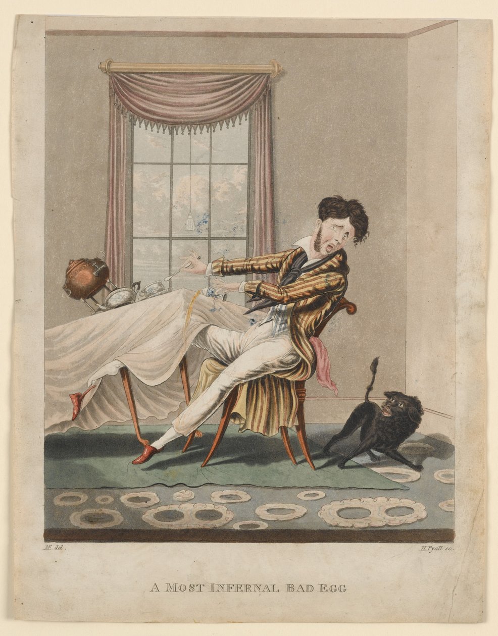 Een zeer infernale slechte ei, prent gemaakt door H. Pyall, ca. 1825 door M. Egerton