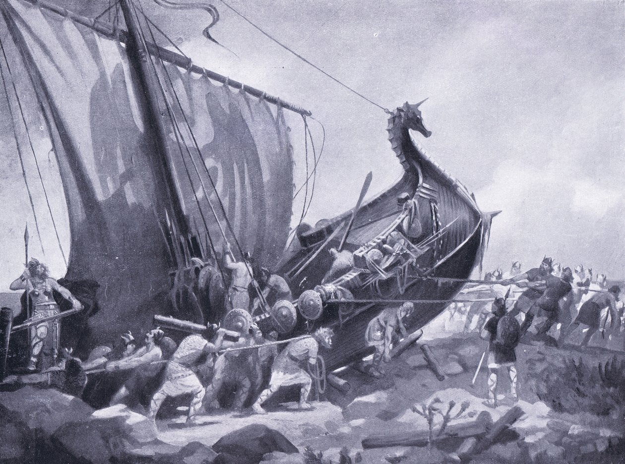 Magnus zeilt rond de Mull of Cantyre AD1098, jaren 1920 door M. Mackinlay