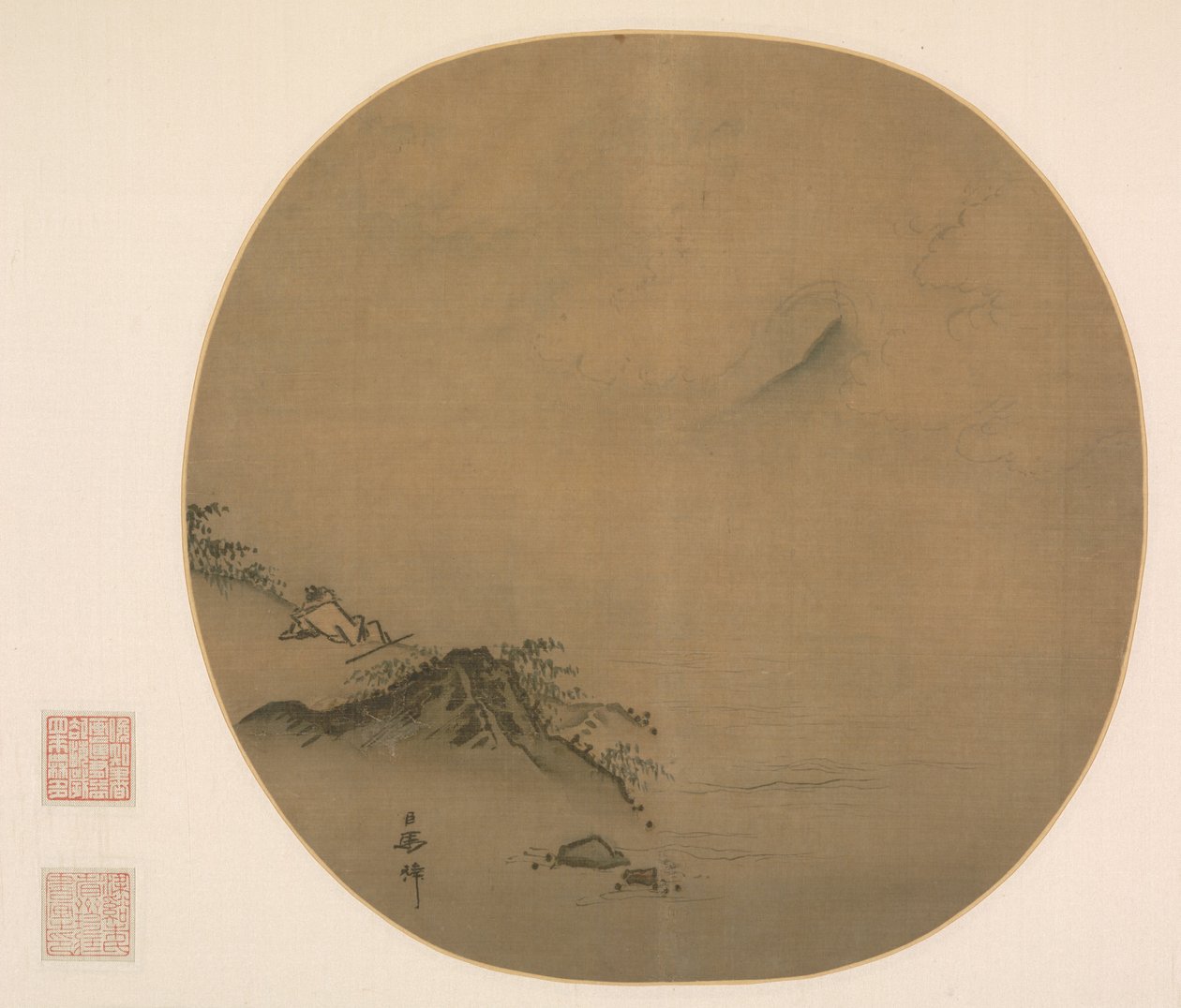 Scholar Reclining and Watching Rising Clouds, Gedicht van Wang Wei door Ma Lin
