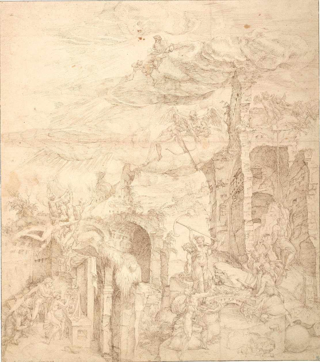 Een allegorie over de kracht van geloof door Maarten van Heemskerck