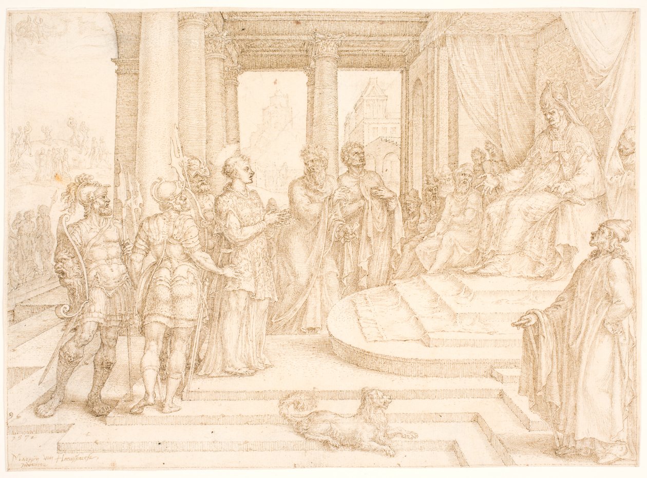 De Heilige Stefanus voor de Hogepriester door Maarten van Heemskerck