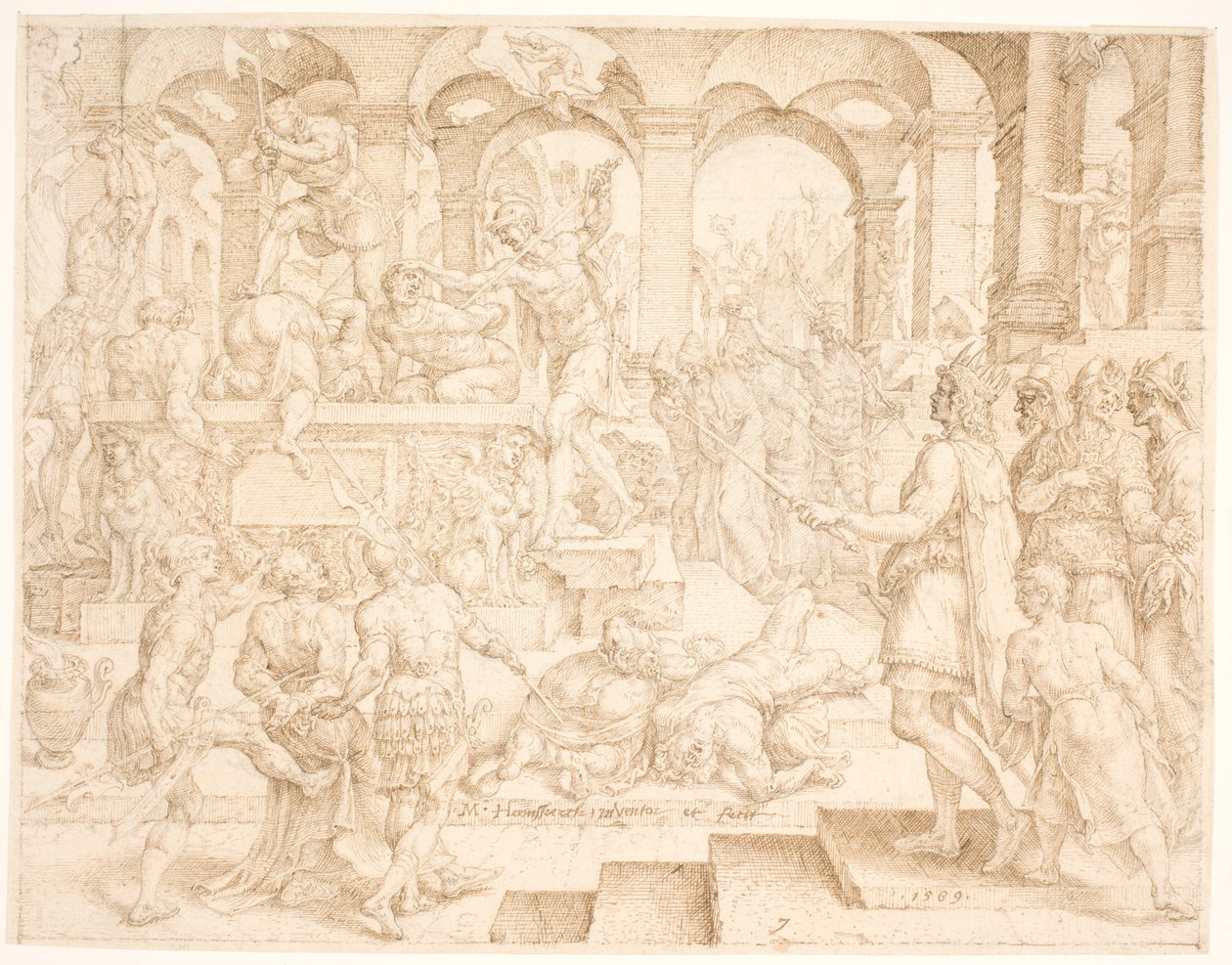 Josias beveelt dat alle priesters van de hoogten gedood moeten worden door Maarten van Heemskerck
